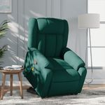 Casa si Gradina - Mobilier - Scaune si fotolii - Fotolii - Fotoliu rabatabil de masaj, cu ridicare, verde inchis, textil - Infinity.ro