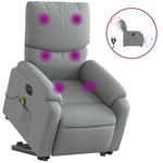 Ingrijire personala si Cosmetice - Sanatate si wellness - Articole wellness - Fotolii de masaj - Fotoliu electric masaj rabatabil cu ridicare, gri inchis textil - Infinity.ro