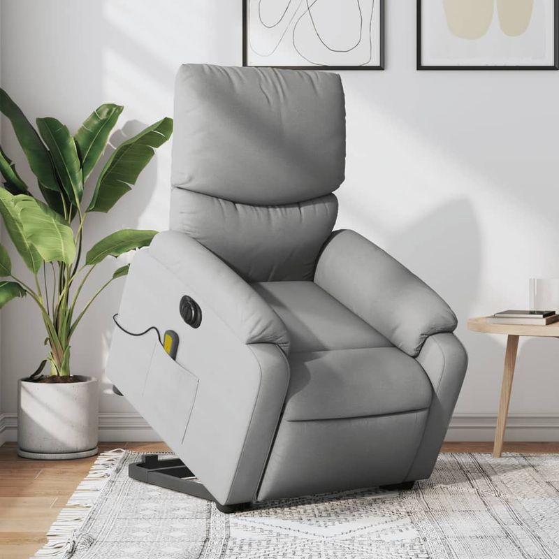 Ingrijire personala si Cosmetice - Sanatate si wellness - Articole wellness - Fotolii de masaj - Fotoliu electric masaj rabatabil cu ridicare, gri inchis textil - Infinity.ro