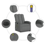 Ingrijire personala si Cosmetice - Sanatate si wellness - Articole wellness - Fotolii de masaj - Fotoliu electric de masaj rabatabil, gri inchis, textil - Infinity.ro
