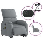 Ingrijire personala si Cosmetice - Sanatate si wellness - Articole wellness - Fotolii de masaj - Fotoliu electric masaj rabatabil cu ridicare, gri inchis textil - Infinity.ro