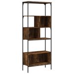 Casa si Gradina - Mobilier - Biblioteci si rafturi - Biblioteci - Biblioteca cu 5 niveluri, stejar fumuriu, 76x33x188,5 cm, lemn - Infinity.ro