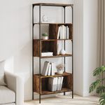 Casa si Gradina - Mobilier - Biblioteci si rafturi - Biblioteci - Biblioteca cu 5 niveluri, stejar fumuriu, 76x33x188,5 cm, lemn - Infinity.ro
