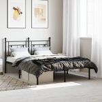 Casa si Gradina - Mobilier - Paturi si accesorii - Paturi - Cadru de pat metalic cu tablie, negru, 140x200 cm - Infinity.ro