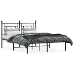 Casa si Gradina - Mobilier - Paturi si accesorii - Paturi - Cadru de pat metalic cu tablie, negru, 140x200 cm - Infinity.ro
