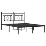Casa si Gradina - Mobilier - Paturi si accesorii - Paturi - Cadru de pat metalic cu tablie, negru, 140x200 cm - Infinity.ro