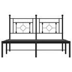 Casa si Gradina - Mobilier - Paturi si accesorii - Paturi - Cadru de pat metalic cu tablie, negru, 140x200 cm - Infinity.ro