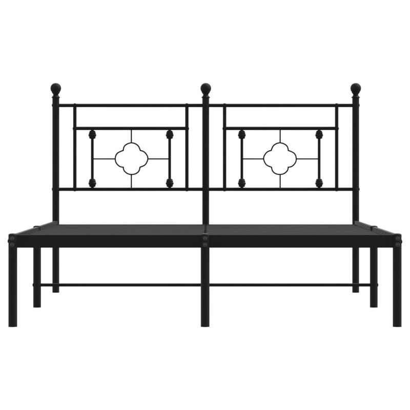 Casa si Gradina - Mobilier - Paturi si accesorii - Paturi - Cadru de pat metalic cu tablie, negru, 140x200 cm - Infinity.ro