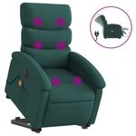 Ingrijire personala si Cosmetice - Sanatate si wellness - Articole wellness - Fotolii de masaj - Fotoliu electric masaj rabatabil / ridicare verde inchis textil - Infinity.ro