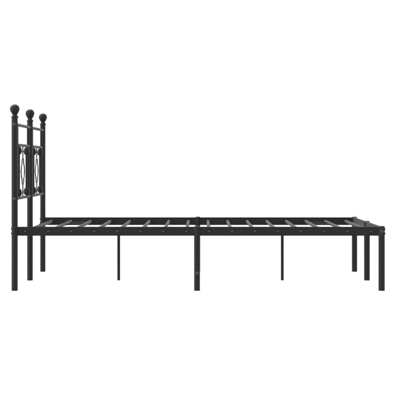 Casa si Gradina - Mobilier - Paturi si accesorii - Paturi - Cadru de pat metalic cu tablie, negru, 140x200 cm - Infinity.ro