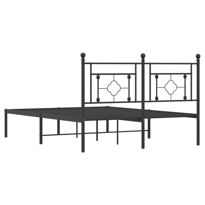 Casa si Gradina - Mobilier - Paturi si accesorii - Paturi - Cadru de pat metalic cu tablie, negru, 140x200 cm - Infinity.ro