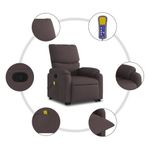 Ingrijire personala si Cosmetice - Sanatate si wellness - Articole wellness - Fotolii de masaj - Fotoliu rabatabil de masaj, cu ridicare, maro inchis, textil - Infinity.ro