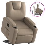 Casa si Gradina - Mobilier - Scaune si fotolii - Fotolii - Fotoliu rabatabil cu ridicare, cappuccino, piele ecologica - Infinity.ro