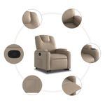 Casa si Gradina - Mobilier - Scaune si fotolii - Fotolii - Fotoliu rabatabil cu ridicare, cappuccino, piele ecologica - Infinity.ro