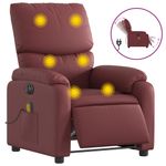 Ingrijire personala si Cosmetice - Sanatate si wellness - Articole wellness - Fotolii de masaj - Fotoliu de masaj electric rabatabil, rosu vin, piele ecologica - Infinity.ro