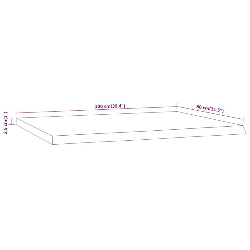 Casa si Gradina - Mobilier - Feronerie si accesorii mobila - Blat birou 100x80x2,5 cm dreptunghiular lemn acacia margine vie - Infinity.ro