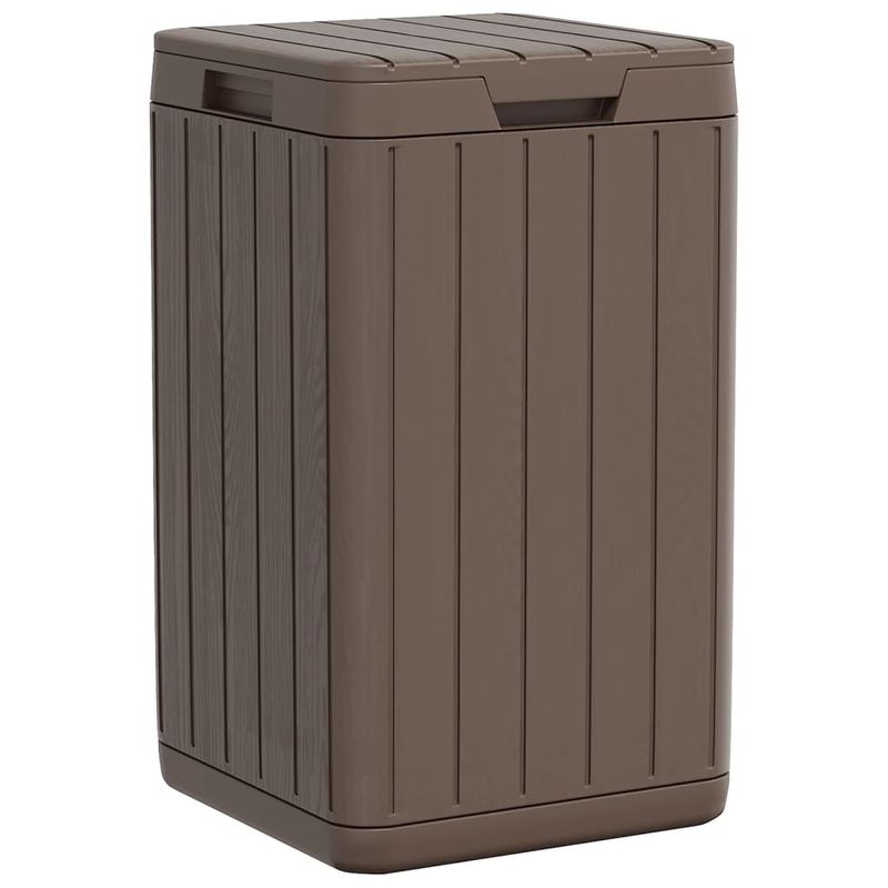 Casa si Gradina - Mobilier - Organizare si depozitare - Cosuri de gunoi - Cos de gunoi pentru exterior, maro, 38x38x65 cm, PP - Infinity.ro