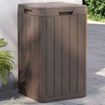 Casa si Gradina - Mobilier - Organizare si depozitare - Cosuri de gunoi - Cos de gunoi pentru exterior, maro, 38x38x65 cm, PP - Infinity.ro