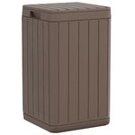 Casa si Gradina - Mobilier - Organizare si depozitare - Cosuri de gunoi - Cos de gunoi pentru exterior, maro, 38x38x65 cm, PP - Infinity.ro