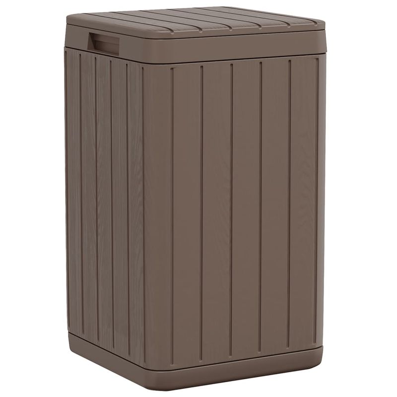 Casa si Gradina - Mobilier - Organizare si depozitare - Cosuri de gunoi - Cos de gunoi pentru exterior, maro, 38x38x65 cm, PP - Infinity.ro