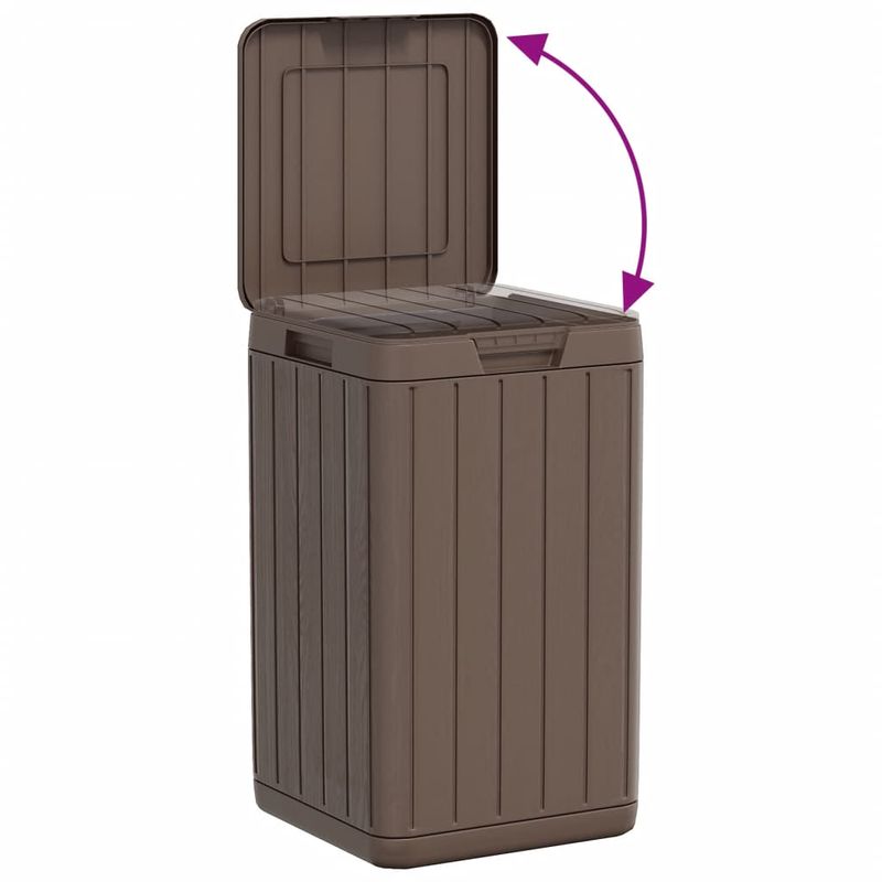 Casa si Gradina - Mobilier - Organizare si depozitare - Cosuri de gunoi - Cos de gunoi pentru exterior, maro, 38x38x65 cm, PP - Infinity.ro