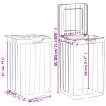 Casa si Gradina - Mobilier - Organizare si depozitare - Cosuri de gunoi - Cos de gunoi pentru exterior, maro, 38x38x65 cm, PP - Infinity.ro
