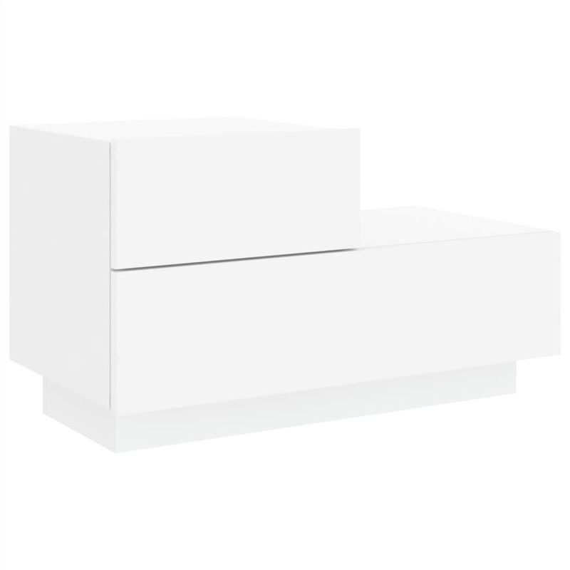 Casa si Gradina - Mobilier - Comode si corpuri - Noptiere - Noptiera cu lumini LED, alb, 70x36x40,5 cm - Infinity.ro