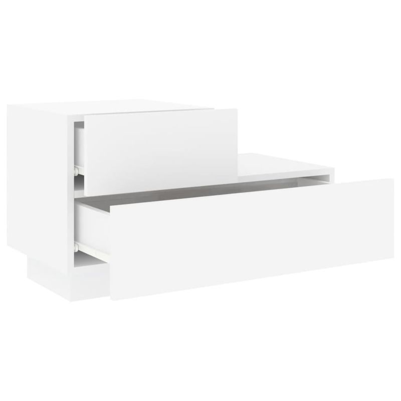 Casa si Gradina - Mobilier - Comode si corpuri - Noptiere - Noptiera cu lumini LED, alb, 70x36x40,5 cm - Infinity.ro