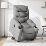 Casa si Gradina - Mobilier - Scaune si fotolii - Fotolii - Fotoliu rabatabil cu ridicare, gri deschis, material textil - Infinity.ro