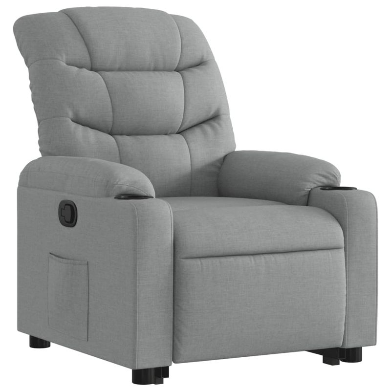Casa si Gradina - Mobilier - Scaune si fotolii - Fotolii - Fotoliu rabatabil cu ridicare, gri deschis, material textil - Infinity.ro