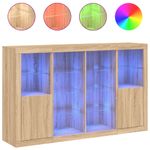 Casa si Gradina - Mobilier - Comode si corpuri - Comode - Servanta cu lumini LED, 3 buc., stejar sonoma, lemn prelucrat - Infinity.ro