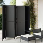 Casa si Gradina - Decoratiuni - Pereti despartitori si paravane - Separator de camera cu 6 panouri, negru, poliratan, model țesătură plină, mărime 294x180 cm - Infinity.ro