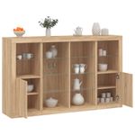 Casa si Gradina - Mobilier - Comode si corpuri - Comode - Servanta cu lumini LED, 3 buc., stejar sonoma, lemn prelucrat - Infinity.ro