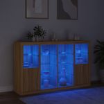 Casa si Gradina - Mobilier - Comode si corpuri - Comode - Servanta cu lumini LED, 3 buc., stejar sonoma, lemn prelucrat - Infinity.ro