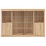 Casa si Gradina - Mobilier - Comode si corpuri - Comode - Servanta cu lumini LED, 3 buc., stejar sonoma, lemn prelucrat - Infinity.ro