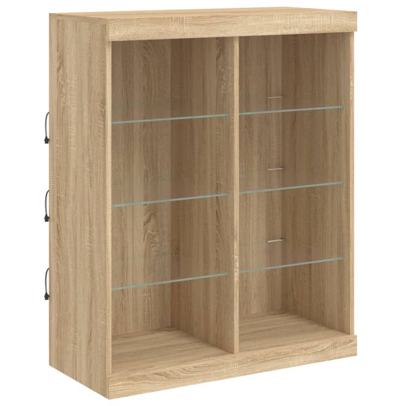 Casa si Gradina - Mobilier - Comode si corpuri - Comode - Servanta cu lumini LED, 3 buc., stejar sonoma, lemn prelucrat - Infinity.ro