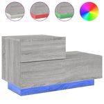Casa si Gradina - Mobilier - Comode si corpuri - Noptiere - Noptiera cu lumini LED, gri sonoma, 70x36x40,5 cm - Infinity.ro