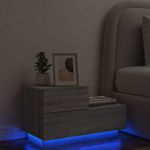Casa si Gradina - Mobilier - Comode si corpuri - Noptiere - Noptiera cu lumini LED, gri sonoma, 70x36x40,5 cm - Infinity.ro
