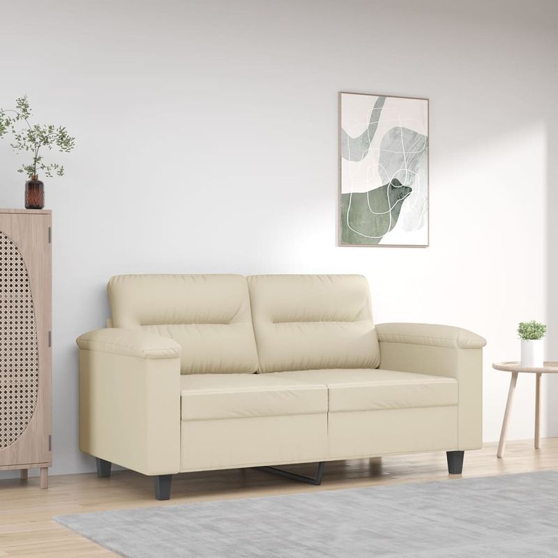 Casa si Gradina - Mobilier - Canapele si coltare - Canapele - Canapea cu 2 locuri, crem, 120 cm, piele ecologica - Infinity.ro