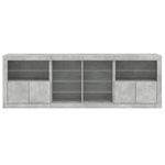 Casa si Gradina - Mobilier - Comode si corpuri - Comode - Servanta cu lumini LED, gri beton, 202x37x67 cm - Infinity.ro