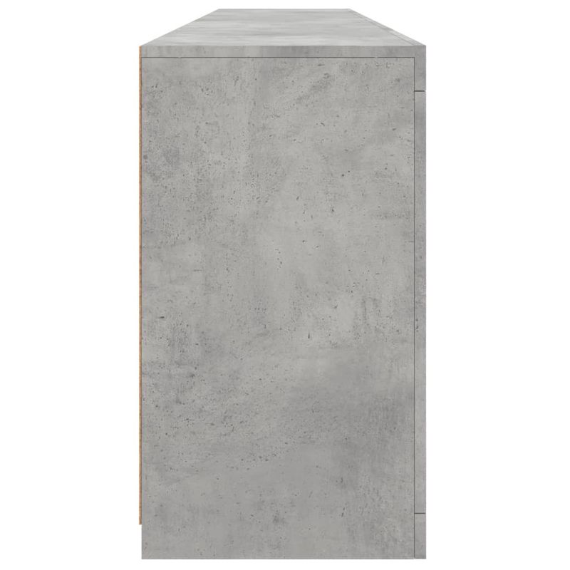 Casa si Gradina - Mobilier - Comode si corpuri - Comode - Servanta cu lumini LED, gri beton, 202x37x67 cm - Infinity.ro