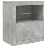 Casa si Gradina - Mobilier - Comode si corpuri - Comode - Servanta cu lumini LED, gri beton, 202x37x67 cm - Infinity.ro