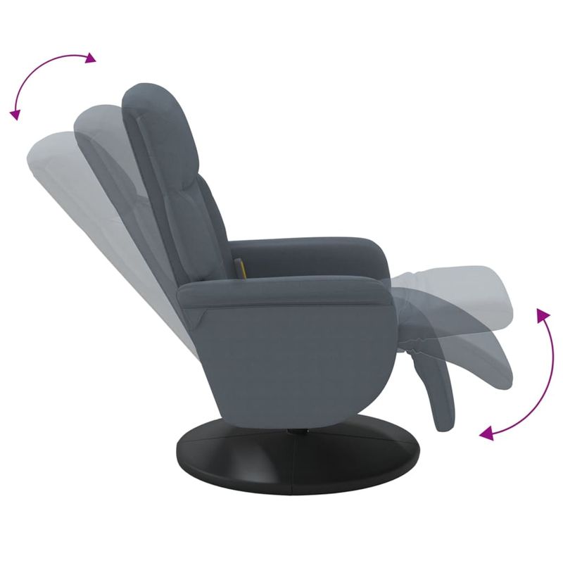 Ingrijire personala si Cosmetice - Sanatate si wellness - Articole wellness - Fotolii de masaj - Fotoliu masaj rabatabil cu suport picioare, gri inchis, catifea, gri închis - Infinity.ro