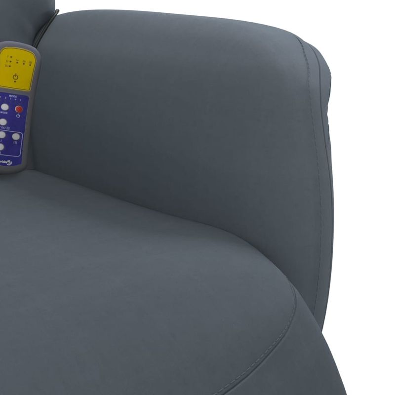 Ingrijire personala si Cosmetice - Sanatate si wellness - Articole wellness - Fotolii de masaj - Fotoliu masaj rabatabil cu suport picioare, gri inchis, catifea, gri închis - Infinity.ro