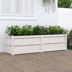 Casa si Gradina - Gradinarit si plante - Plante si ghivece - Ghivece si suporturi - Jardiniera de gradina, alb, 180x50x50 cm, lemn masiv de pin - Infinity.ro