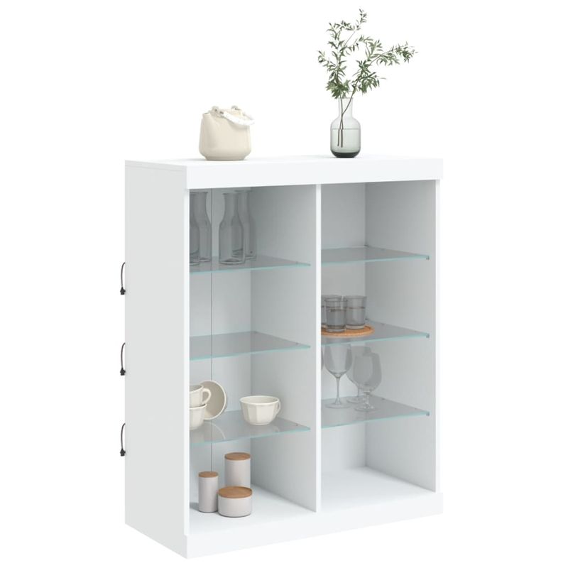 Casa si Gradina - Mobilier - Comode si corpuri - Comode - Servanta cu lumini LED, alb, 81x37x100 cm - Infinity.ro