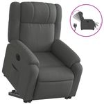 Casa si Gradina - Mobilier - Scaune si fotolii - Fotolii - Fotoliu electric rabatabil cu ridicare, gri inchis, textil - Infinity.ro