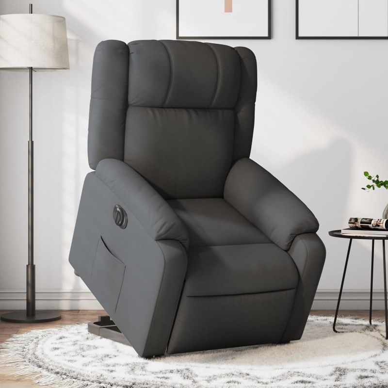 Casa si Gradina - Mobilier - Scaune si fotolii - Fotolii - Fotoliu electric rabatabil cu ridicare, gri inchis, textil - Infinity.ro