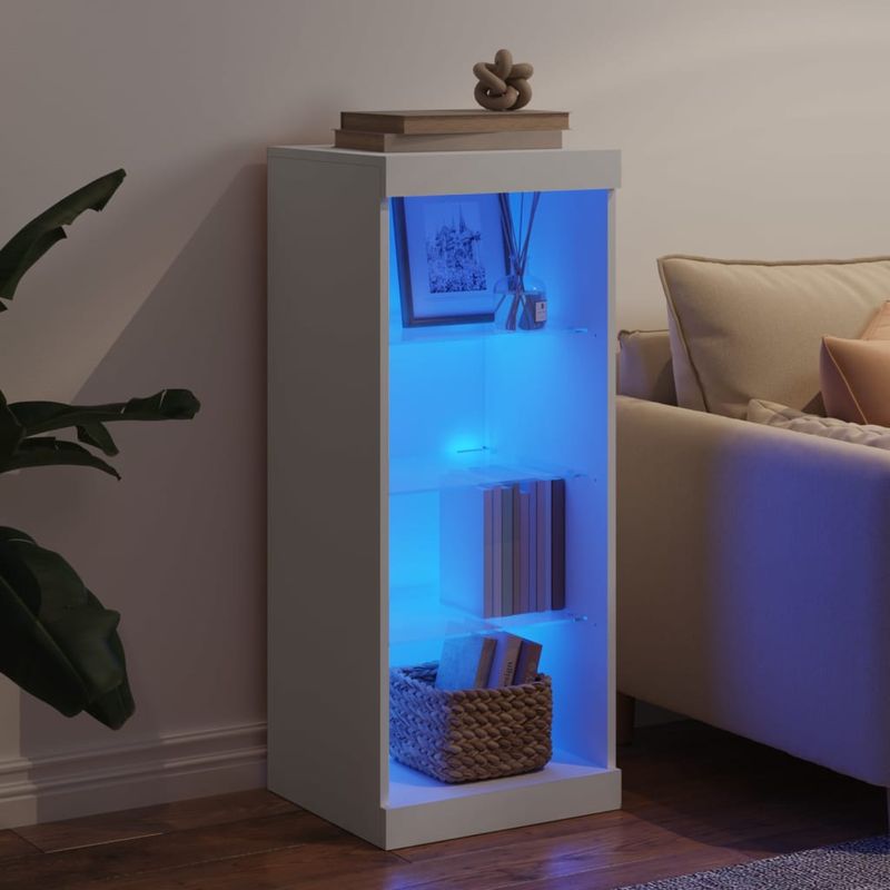 Casa si Gradina - Mobilier - Comode si corpuri - Comode - Servanta cu lumini LED, alb, 41x37x100 cm - Infinity.ro