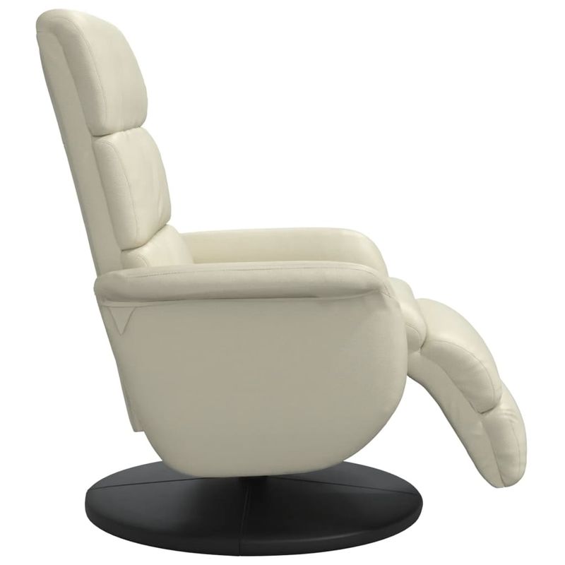 Casa si Gradina - Mobilier - Scaune si fotolii - Fotolii - Fotoliu rabatabil cu suport de picioare, crem, piele ecologica - Infinity.ro